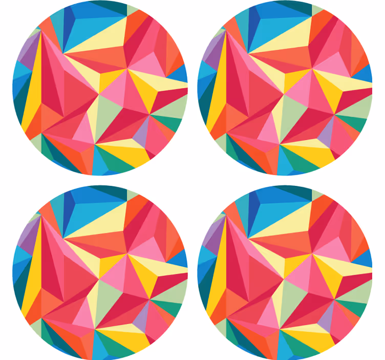 Dessous de verre motifs géométriques vibrants - TenStickers