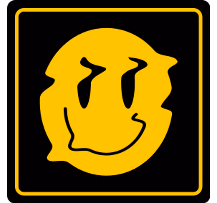 Dessous de verre geek icône de visage souriant - TenStickers
