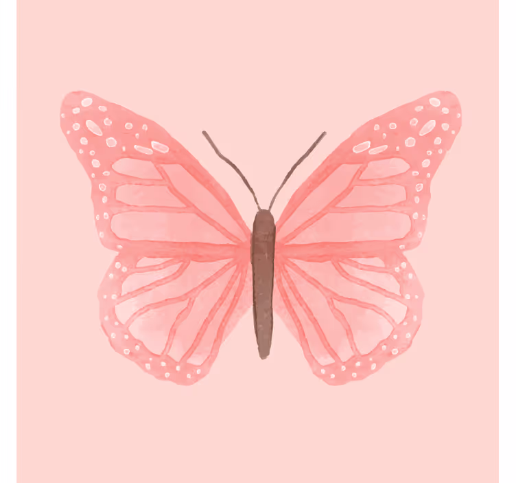 Dessous de verre vintage illustration de papillon rose - TenStickers