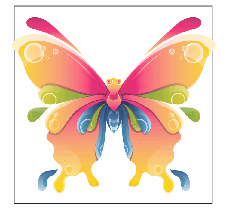 Dessous de verre geek art de papillon coloré - TenStickers