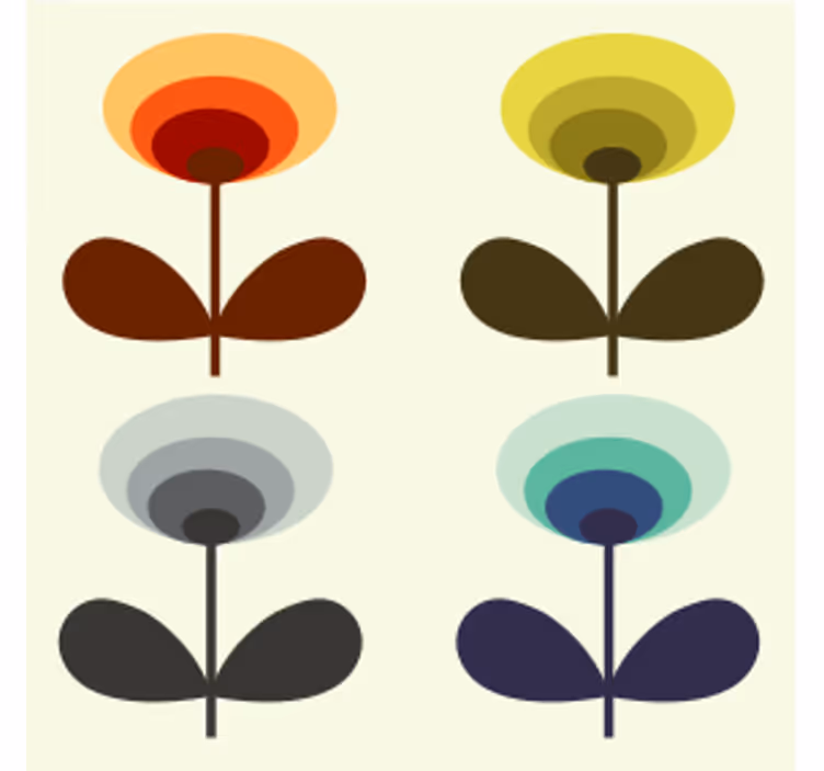 Dessous de verre formes florales superposées - TenStickers