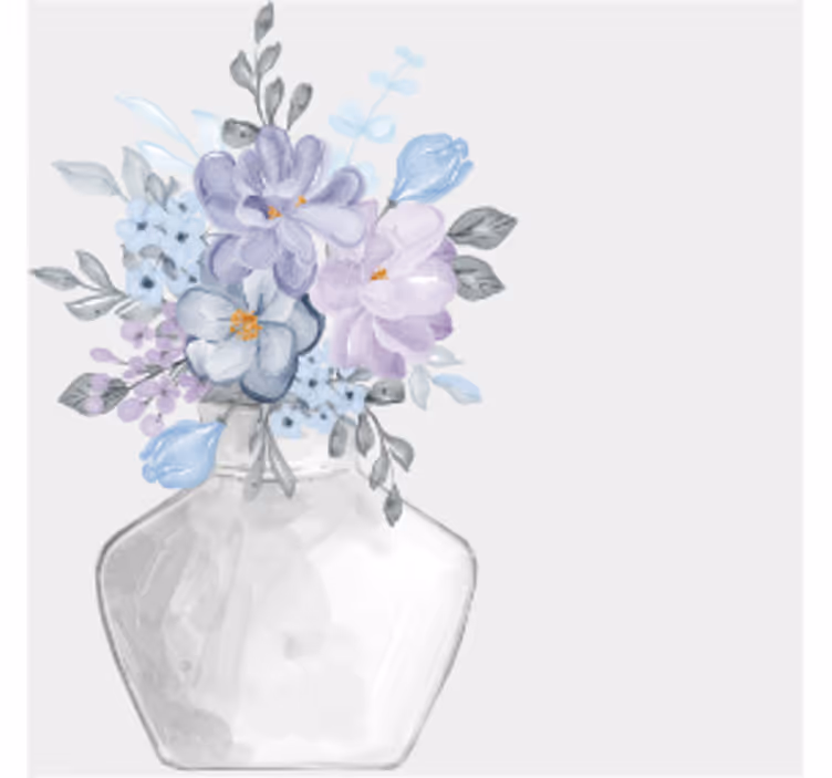 Dessous de verre moderne arrangement floral dans vase - TenStickers