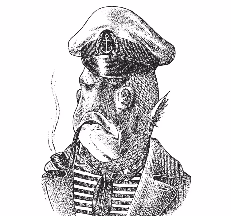 Dessous de verre geek personnage de poisson captain - TenStickers