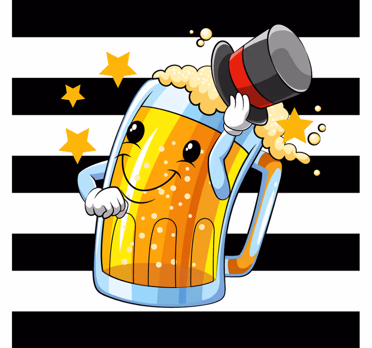 Dessous de verre bière mascotte joyeuse - TenStickers