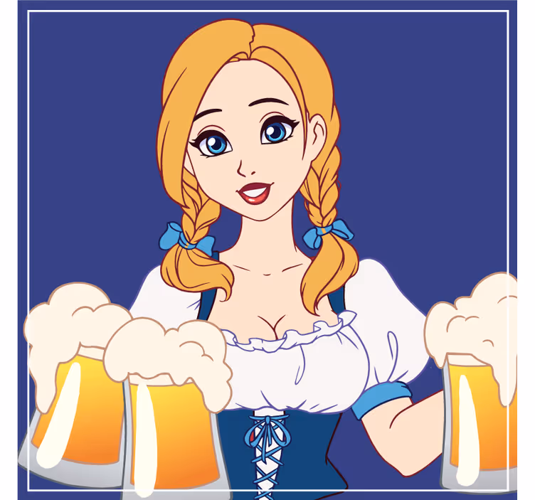Dessous de verre bière illustration de barman joyeux - TenStickers