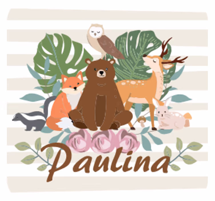Dessous de verre personnalisable animaux mignons réunis - TenStickers
