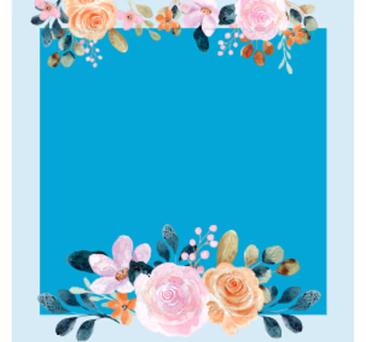 Dessous de verre personnalisable accent floral rectangle - TenStickers