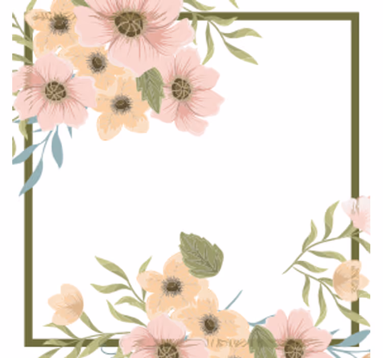 Dessous de verre moderne cadre floral élégant - TenStickers