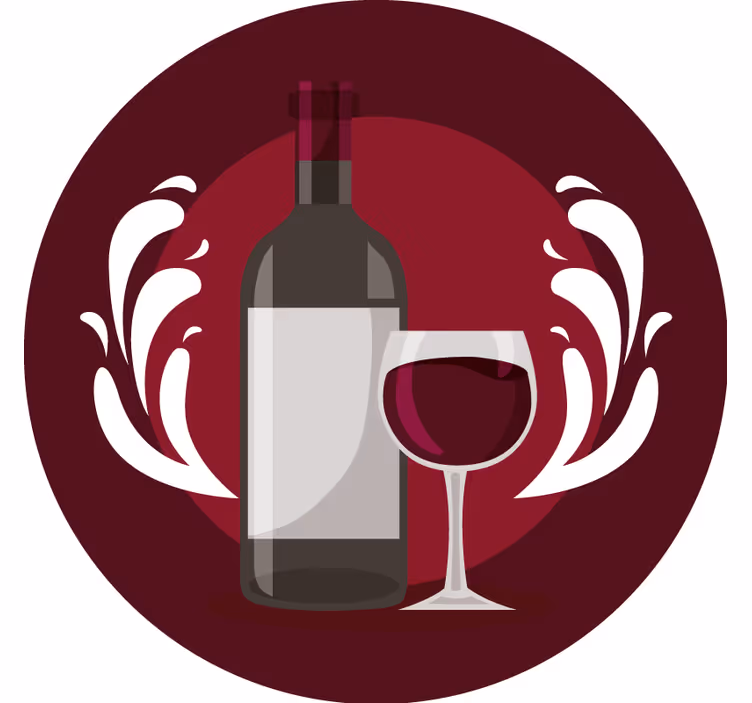 Dessous de verre bière bouteille et verre à vin - TenStickers