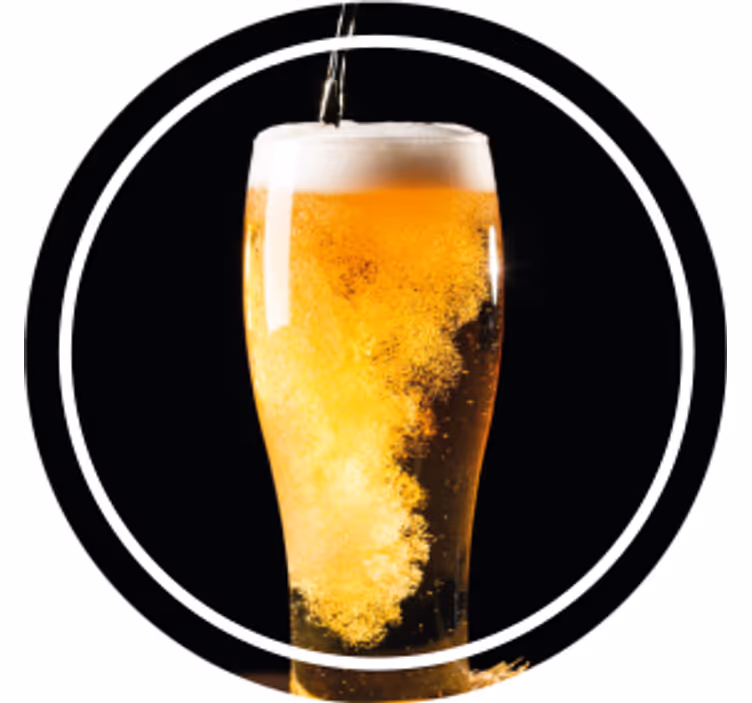 Dessous de verre bière bière pétillante dans un verre - TenStickers