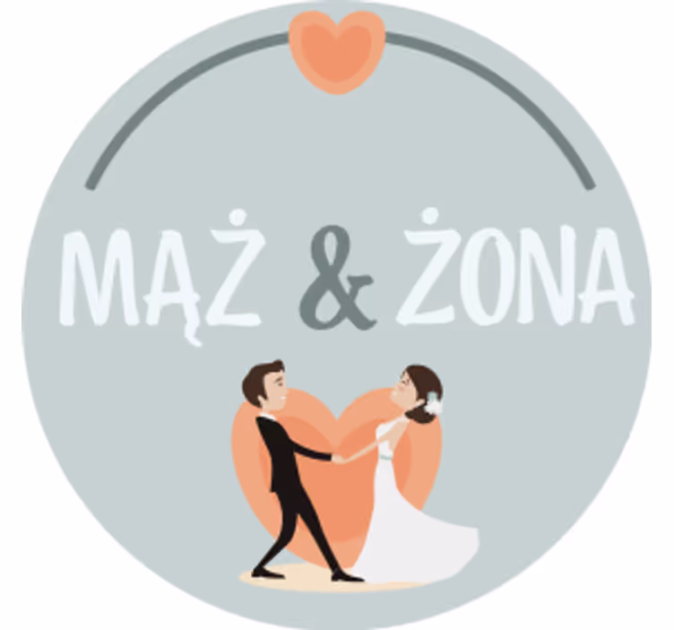 Dessous de verre mariage couple marié cœur - TenStickers