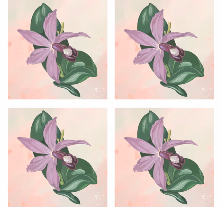Dessous de verre moderne fleur d'orchidée élégante - TenStickers