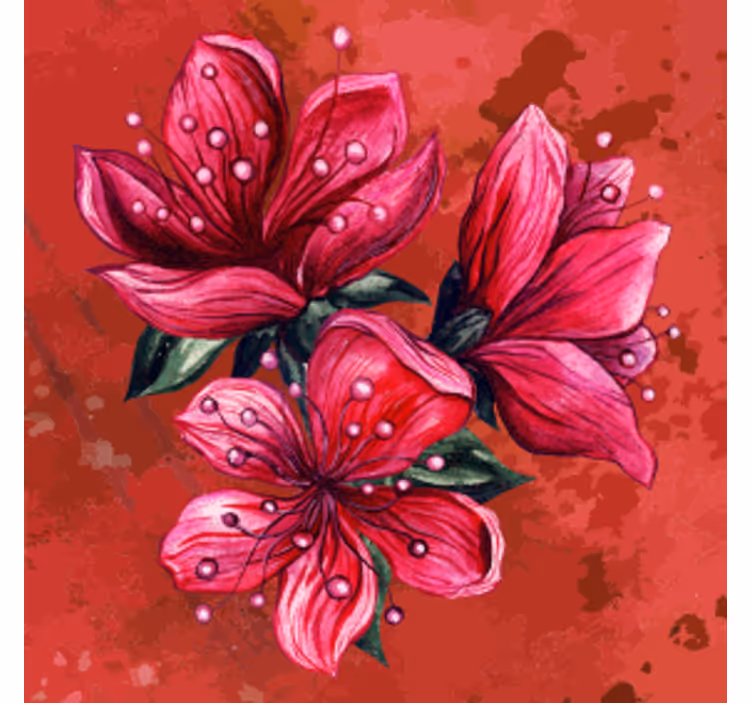Dessous de verre bière arrangement floral vibrant - TenStickers