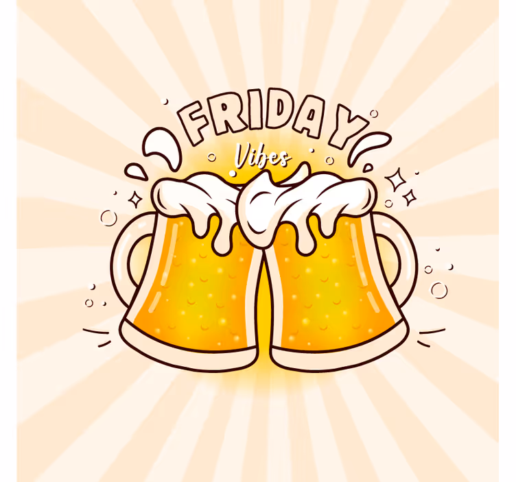 Dessous de verre bière amusez-vous ce vendredi - TenStickers