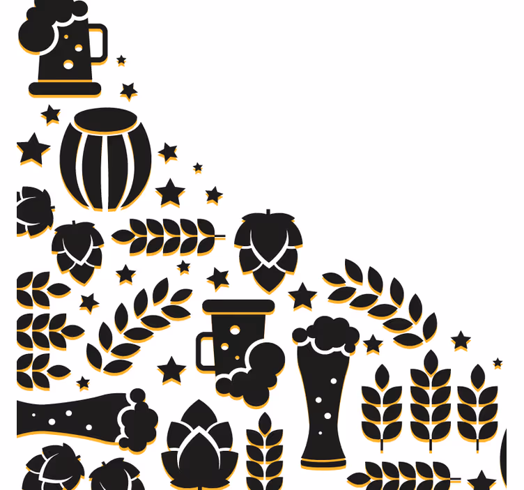 Dessous de verre bière composition d'éléments bière - TenStickers