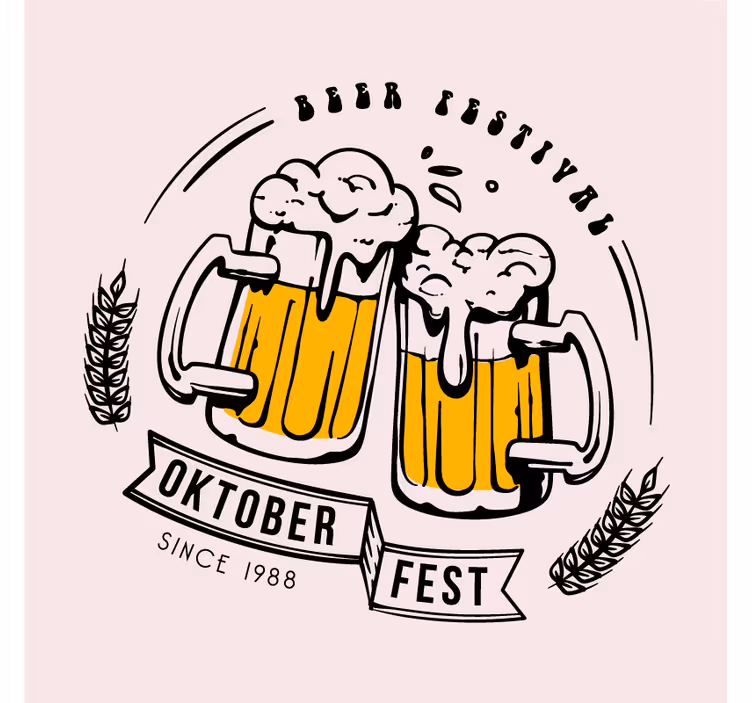 Dessous de verre bière oktoberfest santé - TenStickers