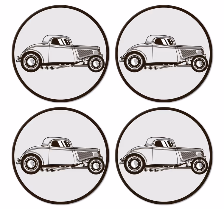 Dessous de verre geek silhouette de voiture classique - TenStickers