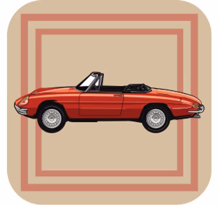 Dessous de verre vintage illustration de voiture décapotable - TenStickers