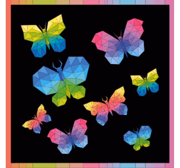 Dessous de verre geek papillons géométriques colorés - TenStickers