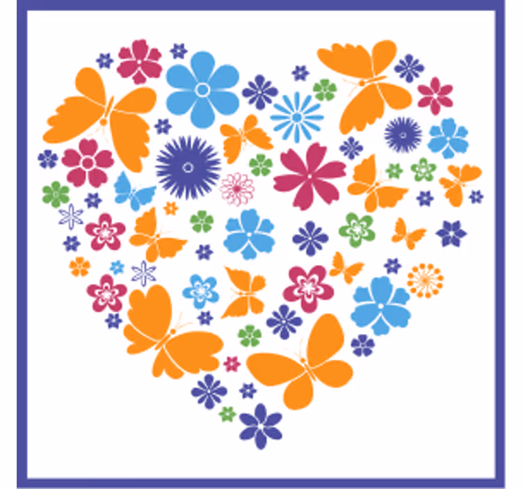Dessous de verre moderne arrangement floral en cœur - TenStickers