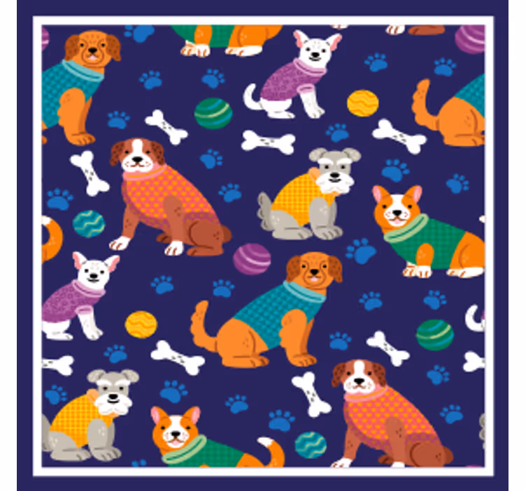 Dessous de verre personnalisable motifs de chiens colorés - TenStickers
