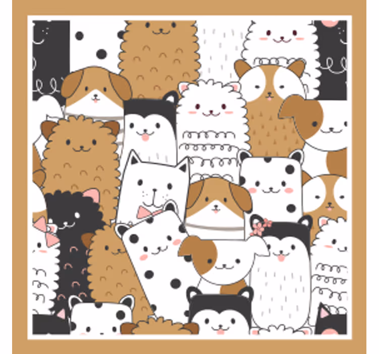 Dessous de verre geek motifs de visages d'animaux mignons - TenStickers