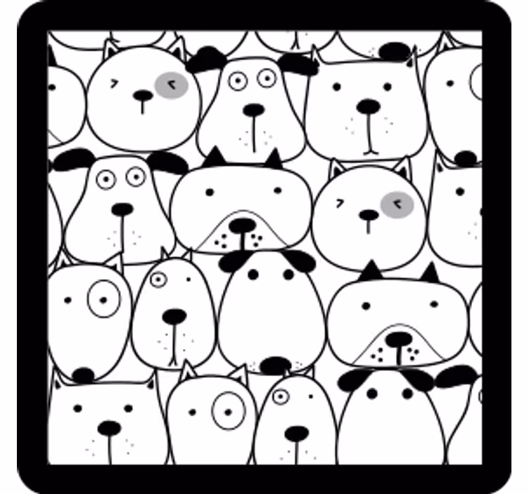 Dessous de verre geek têtes de chiens fantaisistes - TenStickers