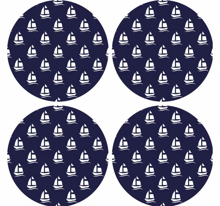 Dessous de verre bière motif voilier nautique - TenStickers