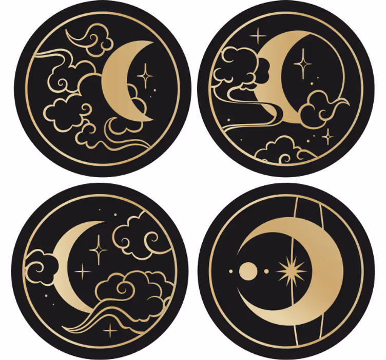 Dessous de verre geek motifs célestes de lune - TenStickers