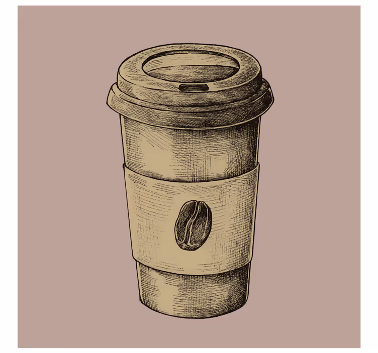Dessous de verre vintage tasse à café illustrée - TenStickers