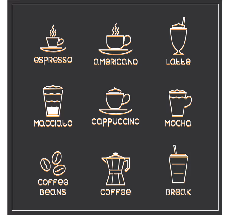 Dessous de verre citation chart des cafés et boissons - TenStickers
