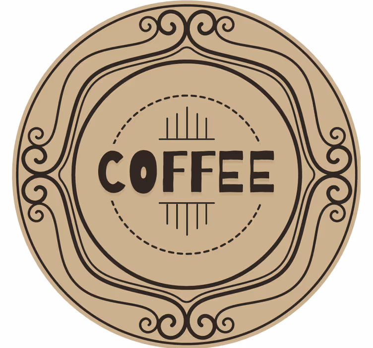 Dessous de verre personnalisable Écusson rond café élégant - TenStickers