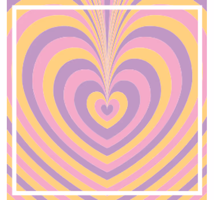 Dessous de verre vintage motifs de coeurs concentriques - TenStickers