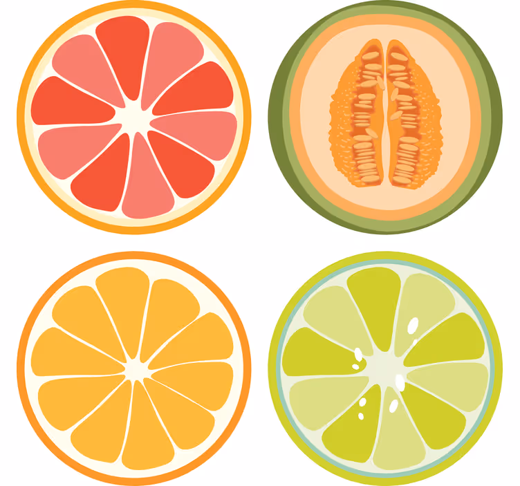 Dessous de verre geek tranches de fruits - TenStickers