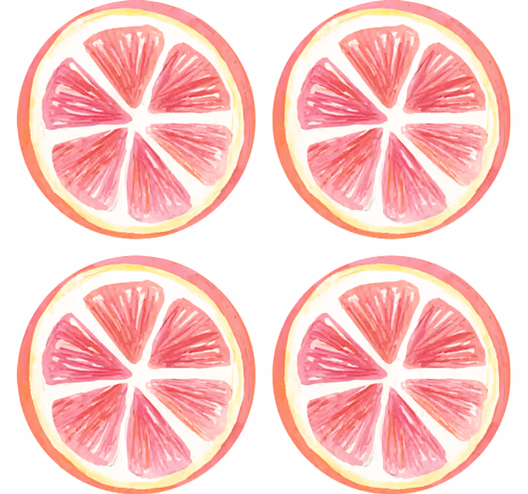 Dessous de verre geek tranches de citron rose outline - TenStickers