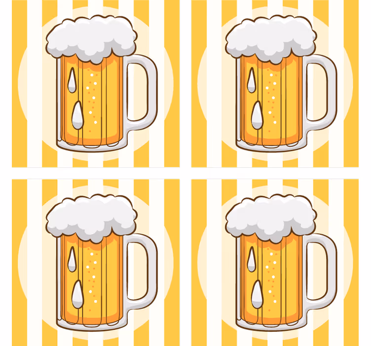 Dessous de verre bière mug de bière illustré - TenStickers