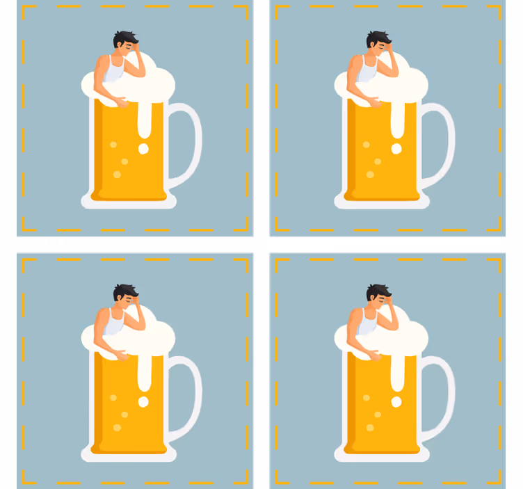 Dessous de verre bière illustration de mug relaxant - TenStickers