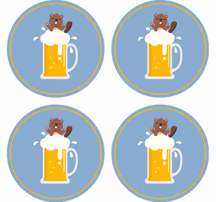 Dessous de verre bière castor joyeux - TenStickers