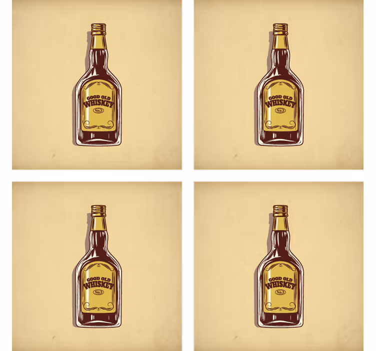 Dessous de verre bière bouteille de bon vieux whisky - TenStickers