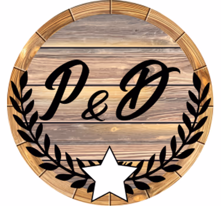 Dessous de verre personnalisable initiales en fût en bois - TenStickers
