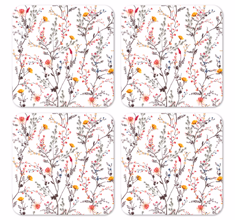 Dessous de verre moderne motif botanique avec oiseaux - TenStickers