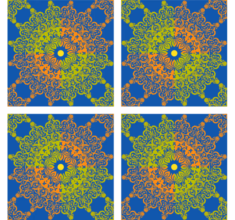 Dessous de verre carreaux motif de mandala coloré - TenStickers