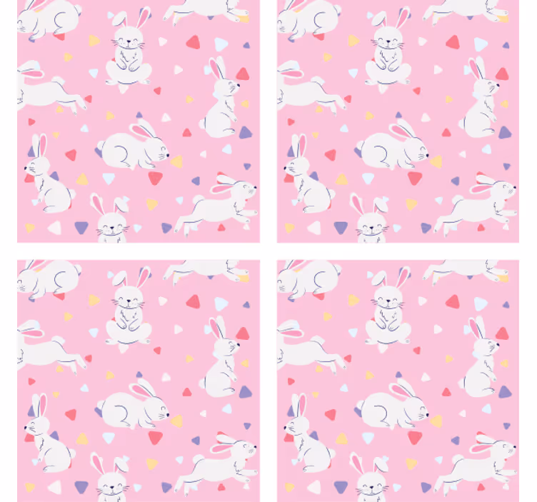 Dessous de verre personnalisable motifs de lapins ludiques - TenStickers