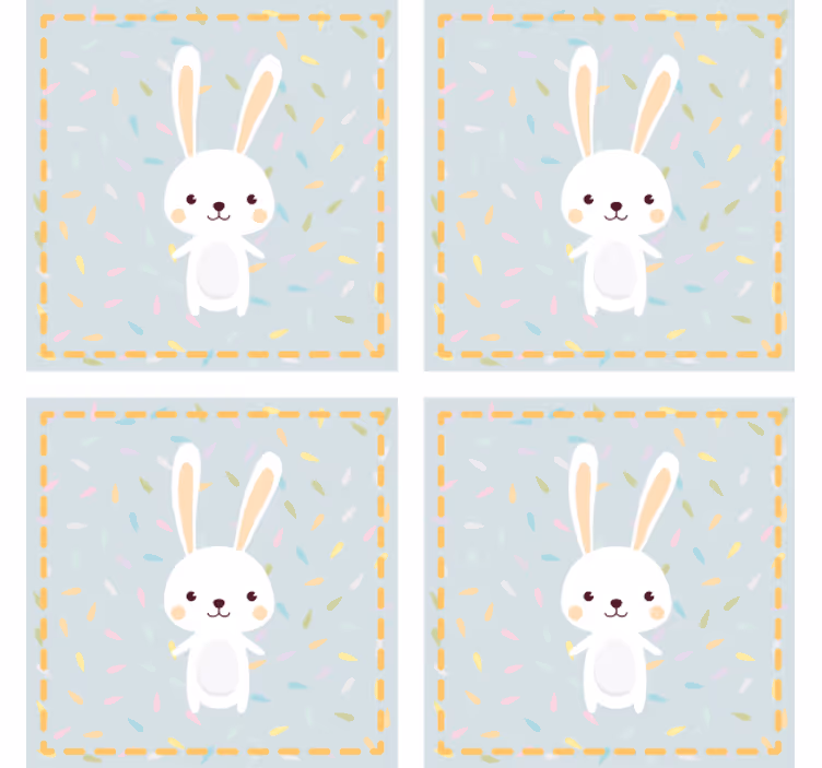 Dessous de verre geek personnage de lapin mignon - TenStickers