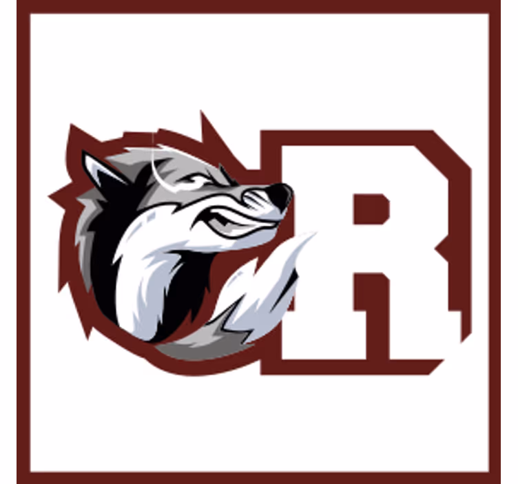 Dessous de verre personnalisable monogramme loup - TenStickers