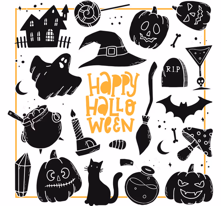 Dessous de verre halloween illustrations effrayantes - TenStickers