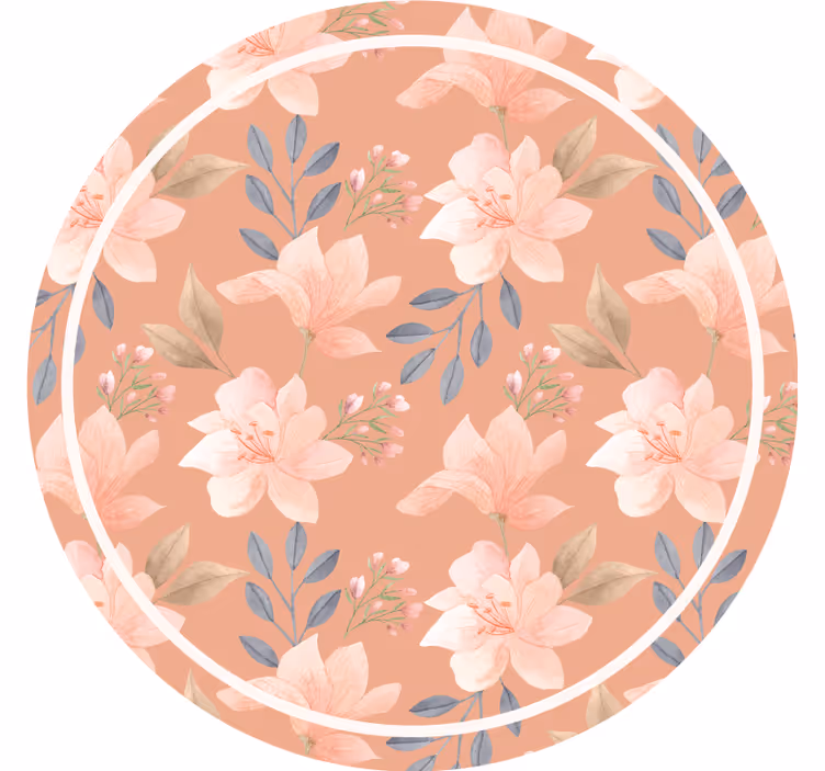 Dessous de verre moderne motif floral avec feuilles - TenStickers