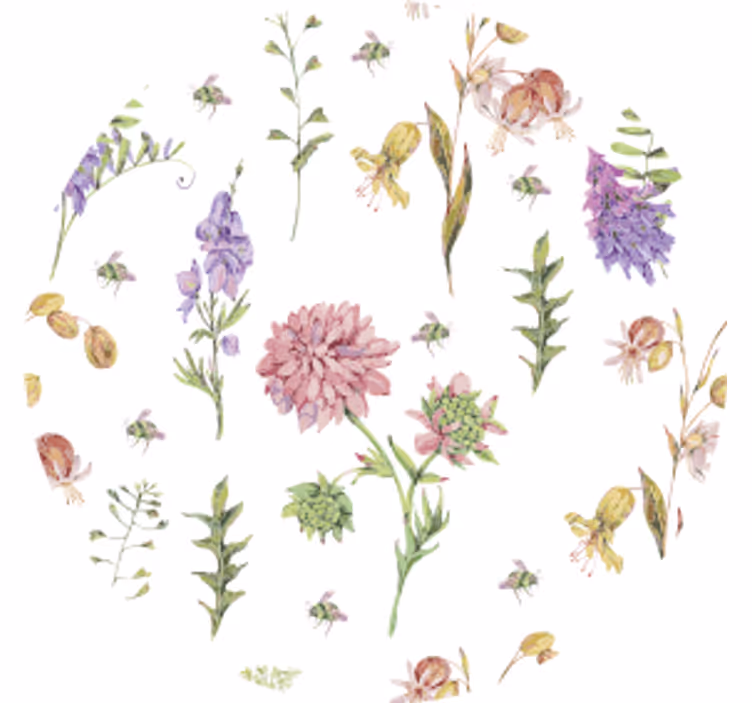 Dessous de verre accents floraux imprimés - TenStickers