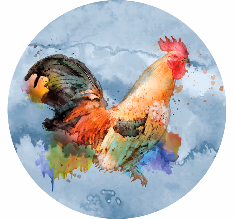 Dessous de verre geek illustration de coq vibrant - TenStickers
