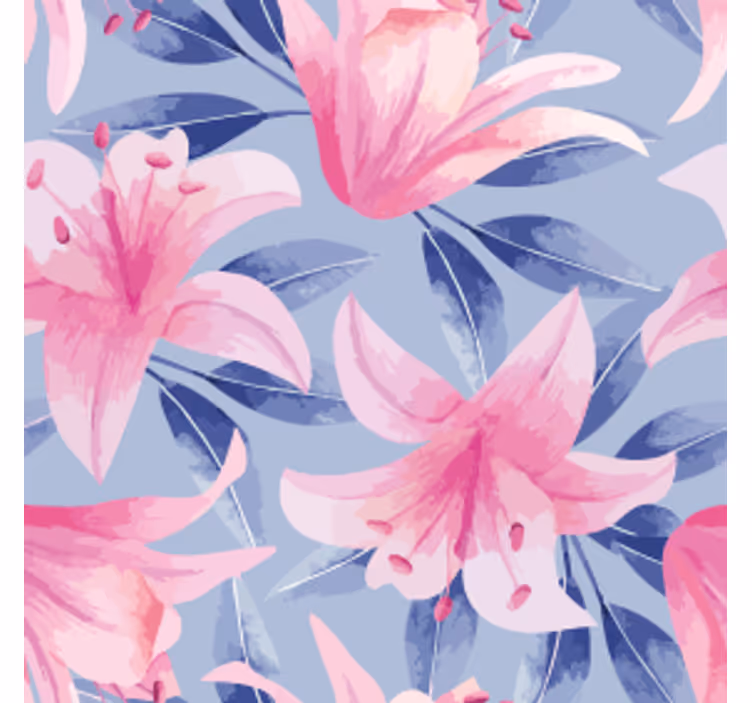 Dessous de verre motif floral avec lys roses - TenStickers